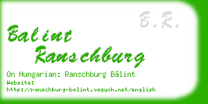 balint ranschburg business card